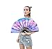 Amajiji Large Folding Hand Rave Fan Popping Fans Clap Fans for Line Dancing, Big Clacking Fan for Dance,Party,Decoration,Festival (Galaxy)