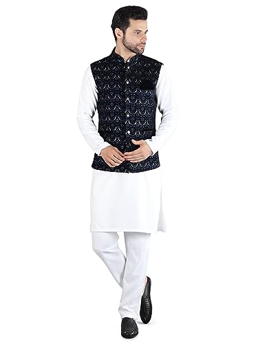 Image of Uri and MacKenzie Men's Silk Blend Kurta Pajama with Designer Ethnic Nehru Jacket /Modi Jacket