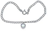 Größe: 17,8 cm Armband 1 CT natur Quecksilber Mist Mystic Topaz Herz Lünette Armband 925 Sterling Silber Rhodium Finish