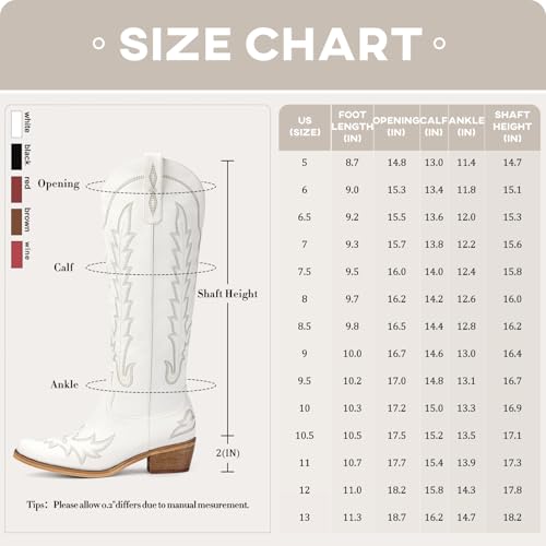 Image of Rivalran Cowboy Boots for Women - Knee High Pointed Toe Chunky Heel Pull On Zipper Western Cowgirl Boots, Retro Country Vintage Fashion Tall Boots