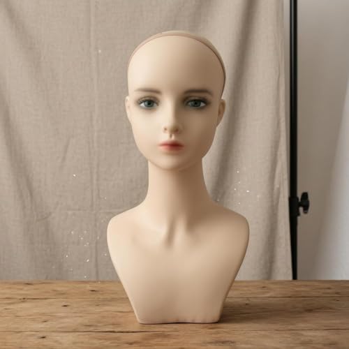 Cabeza de maniquí multifuncional con hombros para lucir collares y pendientes 6
