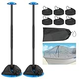 Nukugula Windproof Boat Cover Support Pole System 2 Pcs with 7 Adjustable Height Telescoping Iron Furniture Cover Support Pole 20'-50' with Sandbag Storage Bag