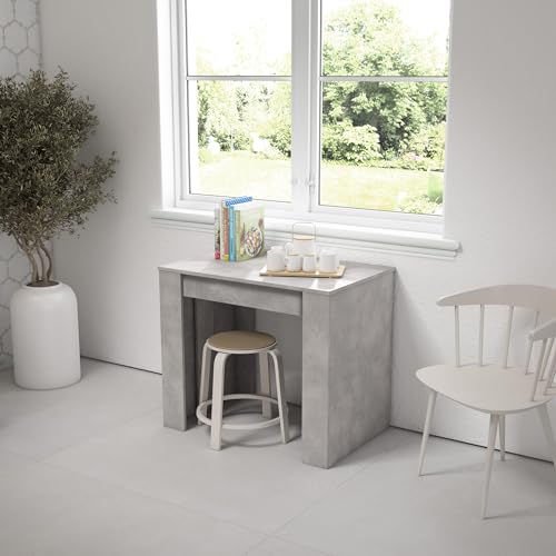 Console Meuble pour 10 Personnes Skraut Home Table Extensible Ciment