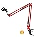 Neewer NW-35 Adjustable 31.5"/80cm Studio Recording Microphone Suspension Boom Scissor Arm Stand with Microphone Clip & Table Mounting Clamp (Red)