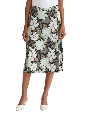 Jupe femme longue fluide Kasper imprimée coupe trapèze chic