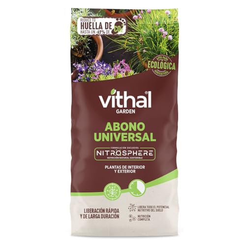 VITHAL Abono Universal Nitrosphere 5kg+1kg - Abono Plantas Fertilizante Organo-Mineral de Liberación Controlada, Mejora el Suelo y la Fertilidad