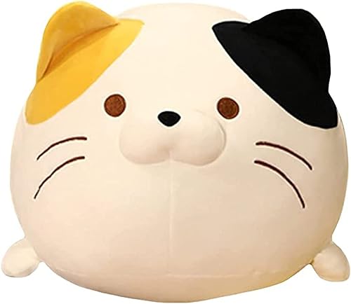 Miniatura 2 de Almohada kawaii súper suave y gorda de gatito, lindo cojín de peluche de gato, regalos para cumpleaños y Navidad (blanco, 23.6 pulgadas)