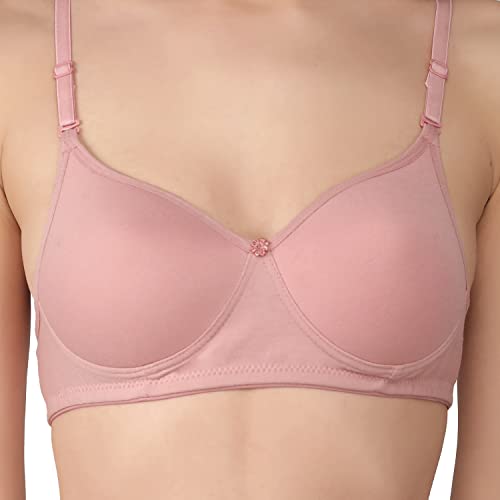 Image of Women's Cotton Blend Lightly Padded Wirefree T-Shirt Bra Combo (Pack of 3)