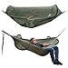 260x140cm Outdoor Double Camping Hammock with Mosquito Net and Rain Fly Tarp Lightweight Parachute Hammocks for Travel Hiking for Terrace, Outdoor(Color 3)