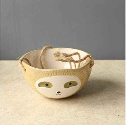 Hwydo Leuke Luiaard Gevormde Planter Keramische Opknoping Bloempot Sappige Plant Tuin (Geel opknoping pot)