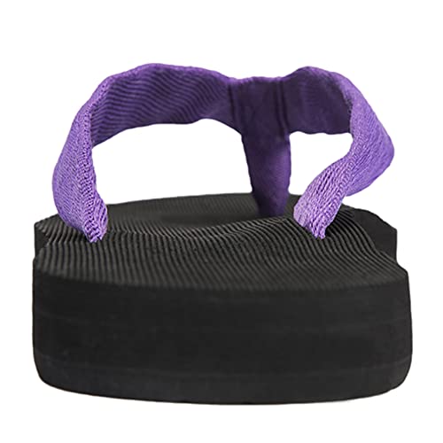 Newdenber Women's Flip Flops Mesh Fabric Thong Sandals Comfortable Beach Sandal (9 B(M) Us, Purple) #TOP1