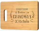 Pandasch Grandma Birthday Gifts, Unique Mothers Day Gift for Grandma Grandmother Nan - Personalized Engraved Bamboo Cutting Board with Warm Words, Perfect Grandma Gift Ideas for Birthday Christmas