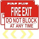 2 Pack Fire Exit Sign, Do not...
