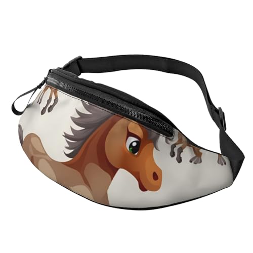 Cute Horse Fanny Pack for Men Women Fashion Running Waist Packs Waterproof Crossbody Bags Everywhere Belt Bag with Adjustable Strap Sports Hip Pack for Travel Wallet