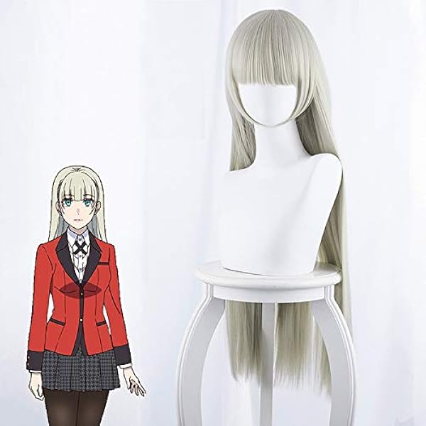 Kakegurui dwangmatige speler 2 pruiken Momobami Ririka kostuum Yomoduki Runa pruiken cosplay lang steil haar synthetische pruik pruik cap