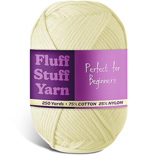 Soft Yarn for Crocheting – Crochet & Knitting Yarn, Beginner Yarn with Easy-to-See Stitches, 250 Yds Amigurumi Yarn, Cotton-Nylon Blend Tshirt Yarn for Crocheting, Worsted Weight Yarn 4, Light Yellow by Hearth & Harbor - Used condition - US$11.79
