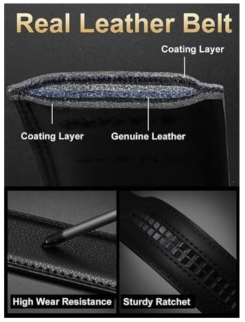 Image of WildHorn Men's Genuine Leather Belt for Men| Premium Auto-Lock Buckle | Adjustable up to 48 inch | Formal & Casual Wear | Micro-Adjust Fit | Stylish Gift Box Included