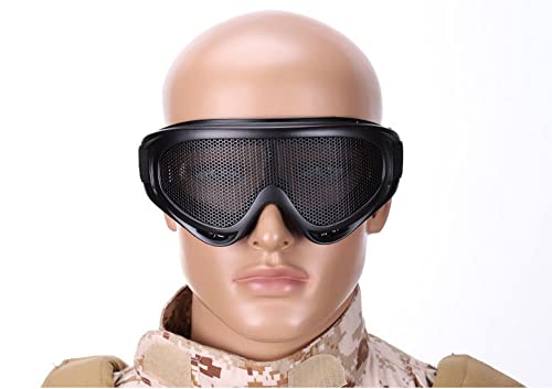 Armadio Airsoft Protective Goggles High Density Metal Mesh Goggle Military Tactical Goggles Safety Glasses For Outdoor Sports (Black/White) #TOP1