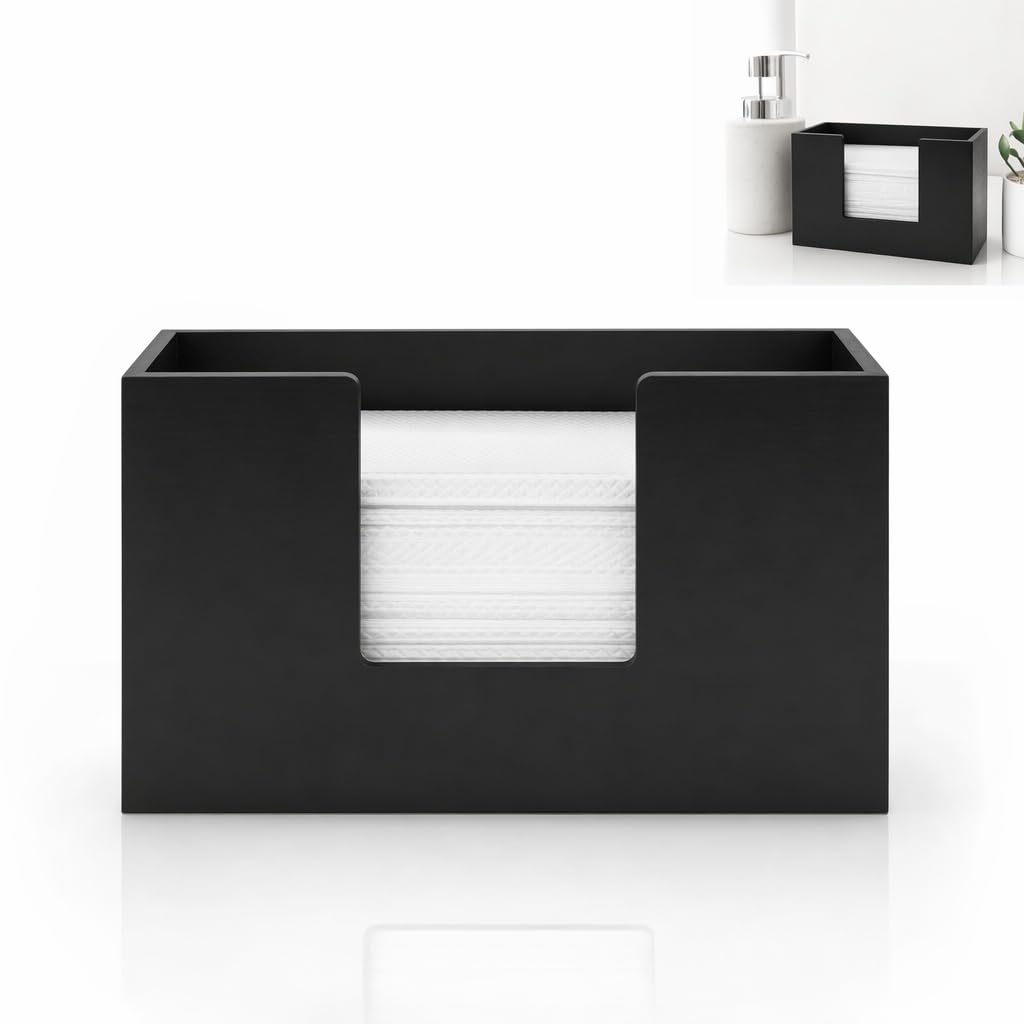 Paper Towel Dispenser, 28×11×17cm Bathroom Paper Towel Holder(Black)