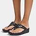 FitFlop Women's LULU Glitter Toe-Post Sandal, Black Glitter, 7