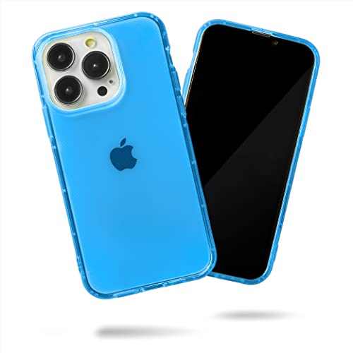 SteepLab Neon Highlighter Case for iPhone, The Grippy Jelly Case w/Protective Air Pockets (Elevated Azure Blue, iPhone 15 Pro)