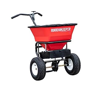 Buyers Products Walk Behind Push Snow Rock Salt Spreader 3039632R Grounds Keeper, 100 Pound Capacity, Red