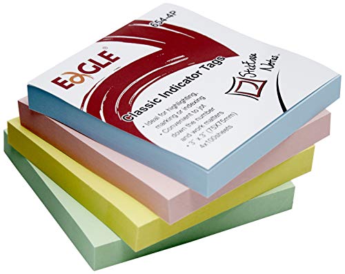 Bloco Adesivo Stick On-It 75 x 75mm 100 Folhas, Eagle, 51.7000, Multicor, Pacote de 4