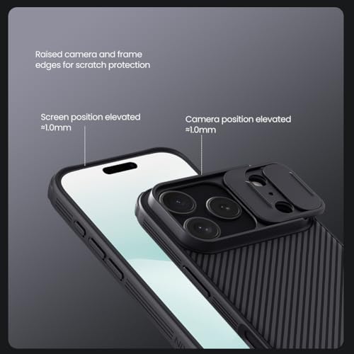 Image of Mangix for iPhone 17 Pro Case with Camera Cover,Slim Fit Thin Polycarbonate Protective Shockproof Cover with Slide Camera Cover, Upgraded Case for Phone 17 Pro 6.3inch 2025 Black