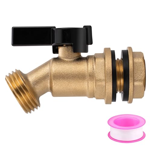 Rain Barrel Spigot Kit 3/4" GHT Slid Brass Water Barrel