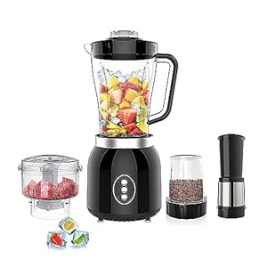600W 4-in-1 Multifunctional Food Processor,Countertop Smoothies Blenders,Coffee Grinder,Meat Grinder,Baby Food Maker,Mixer Grinder for Meat,Vegetables,Fruits,Beans,Ice Crusher with 6 Blades 61OZ 1.8L