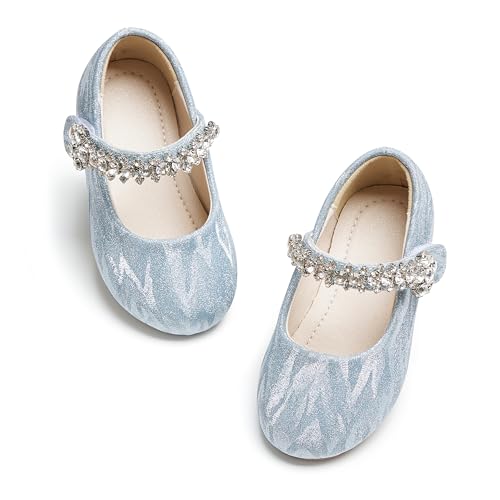 Image of PHIRAMIN Toddler Flower Girl Glitter Dress Shoes Little Girl Ballet Flats Bow Wedding Party