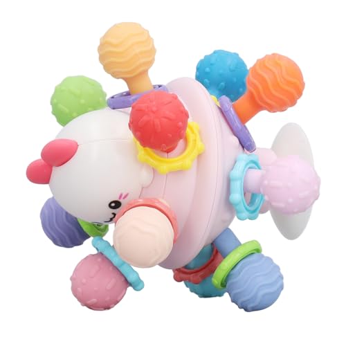 Fabater Juguete Sonajero con Bola para la Denticiónica, Juguete Mordedor Sensorial para Bebés de Higiene de Colores Vibrantes Durante 6 Meses en Adelante para el Desarrollo Sensorial