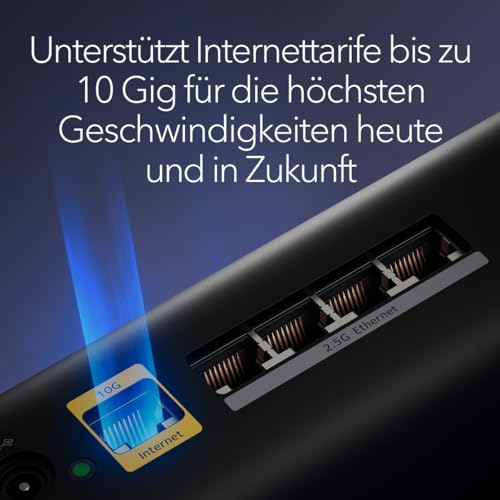 NETGEAR Orbi 870-Serie Tri-Band WiFi 7-Mesh-System (RBE873B) - Router + 2 Satelliten-Repeater, Sicherheitsfunktionen, max. 21 GBit/s, Abdeckung 600 m2, 150 Ger&auml;te, 10-Gig-Internetanschluss, schwarz