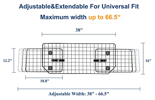 Casimr Dog Car Barrier For Suvs,Vehicles, Cars, Adjustable Large Pet Gate For Cargo Area, Heavy-Duty Wire Mesh Pet Barrier, Universal Fit Net Car Divider For Dogs，Safety Dogs Car Travel Accessories #TOP1
