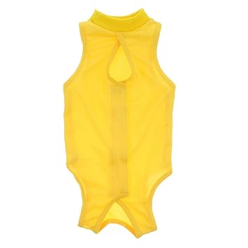 Meri Shopp Cat Recovery Suit for Abdominal Wounds E-Collar Alternative Yellow S