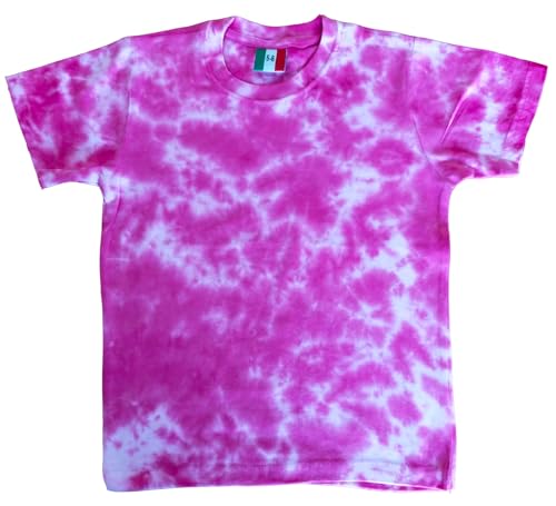 T shirt Tie Dye,maglietta tie dye bambino,(Fucsia, Azzurro e Verde)