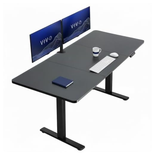 VIVO Electric Height Adjustable 71 x 30 inch Stand Up Desk, Complete Active Workstation with 3 Section Black Table Top, Black Frame, Push Button Memory Controller, DESK-KIT-1B7B