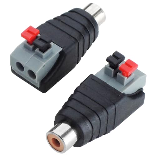 Amazon | KAUMO RCA端子 プッシュ式 簡単接続 ハンダ不要 (メス2個