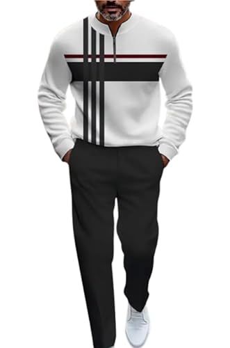 Elyora Men’s Tracksuit 2 Piece Set – Athletic Sweat Suits Men | Zip Up Jacket & Jogger Pants Casual Sport Outfit, Gym, Running, Training (US, Alpha, Medium, Regular, Regular, Black)