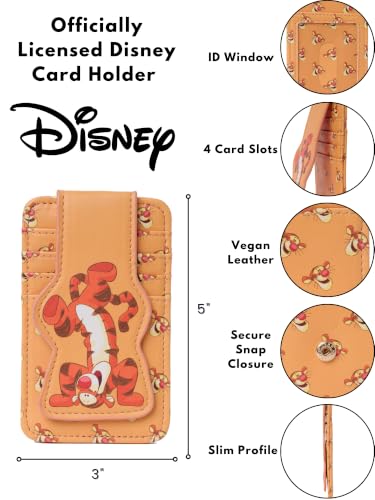 Image of Disney Card Holder Women Slim Wallet Small Tigger Orange