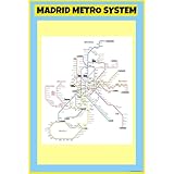 Subway Metro Public Transit Map Of Madrid Metro System 20x30 – Laminated Wall Map Poster for Homes, Classrooms and Offices – Vivid Colors, Easy to Read, Clean Layout