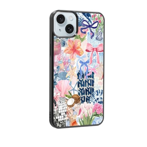 qizjio Collage Aesthetic Phone Case Shockproof Protective Art Coquette Summer Phone Case for iPhone 15 Plus