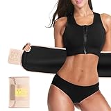 AMZBOSS Waist Trainer for Women Lower Belly Fat, Waist Sweat Band for Women, Belly Band Sweat Belt, Stomach Wrap, Body Shaper, Great Gym Accessories for Sauna, Working Out, Fitness, Large Black/Skin