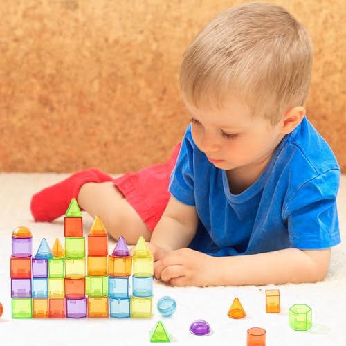 Odoorgames 60 Pcs 3D Shapes for Teaching - Light Table Manipulatives - Geometric Shapes for Classroom by Odoorgames - Image 6
