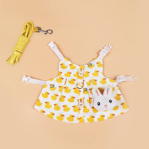 Image of Rabbit Harness and Leash for Walking Escape Proof - Cute Mesh Breathable Bunny Vest Harness Outdoor Camping Hiking Training - Also Suit for Ferret Kittn Puppy Small Animals (Medium)