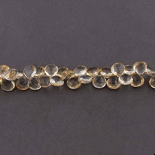 Citrine naturelle facettée perle cœur 12mm x 12mm pour collier en pierres véritables