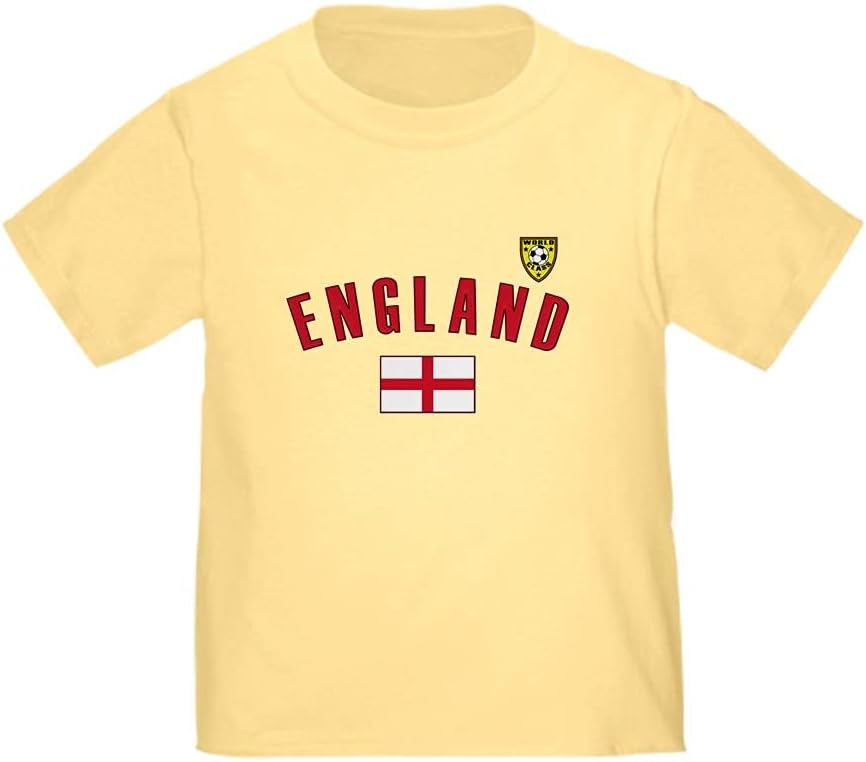 CafePress England Soccer T Shirt (6Mo 4T) Cute Toddler Graphic Tee, 100% Cotton