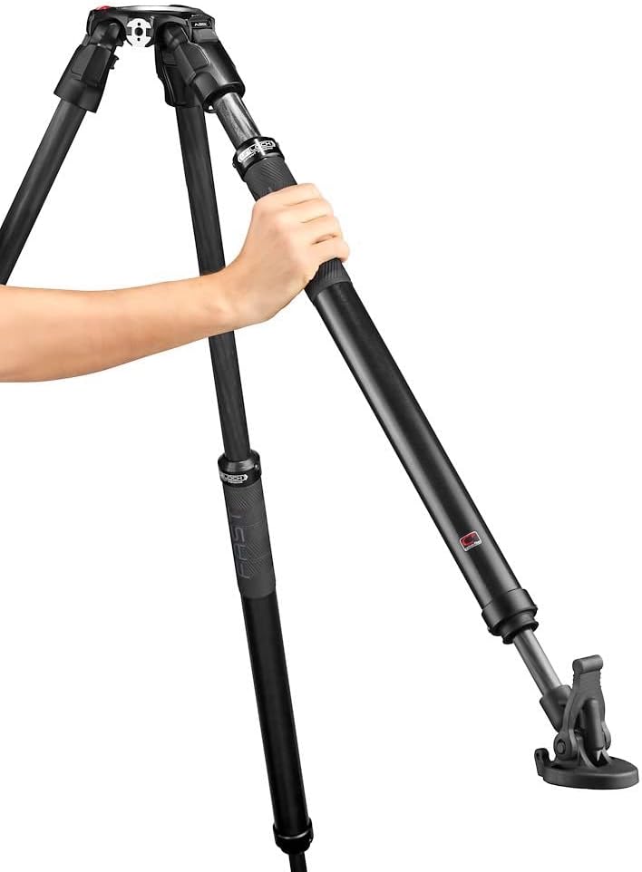 Manfrotto 504X Fluid Video Head with 635 Fast Single Leg Carbon Tripod, Fast Tripod and Video Head Kit, Made of Premium Carbon Fibre, Designed for DSLR Digital Cameras, Videographer