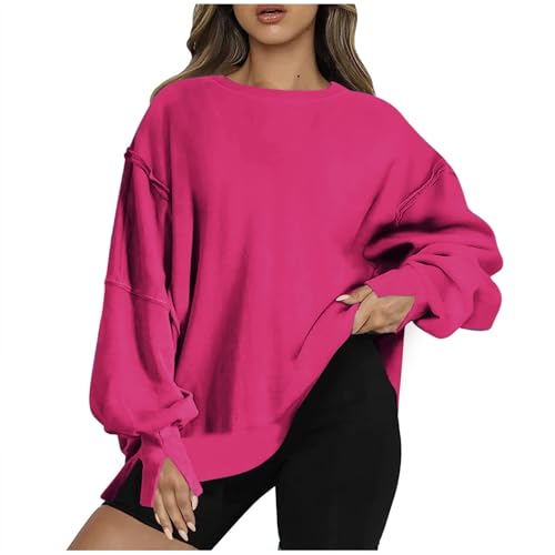 friday black deals 2023 cell phones Womens Oversized Casual Slit Y2K Pullover...