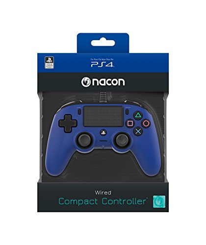 Mando Nacon compatible con PS4 controller cable PC azul gamepad 4